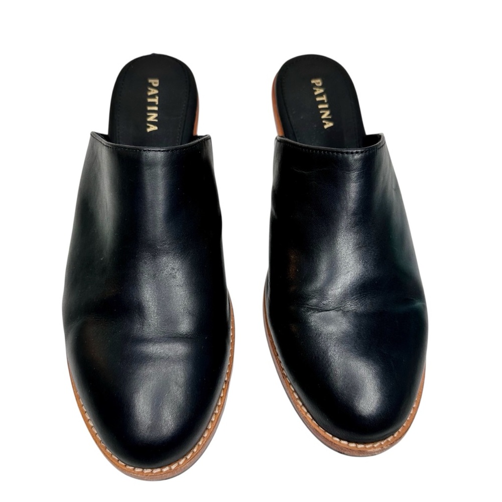 Patina Portland Leather Goods Almost Perfect Closed Toe Mules Shoes Black 9.5 - Picture 8 of 16